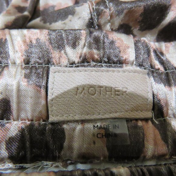 MOTHER The Lounger Ankle Pants in Wildcat Satin Leopard Print Large Mob Wife - Picture 14 of 15